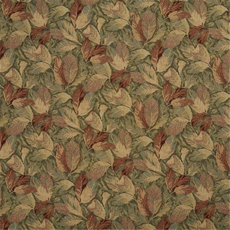 Designer Fabrics Designer Fabrics F935 54 in. Wide Burgundy And Green; Floral Leaves Tapestry Upholstery Fabric F935